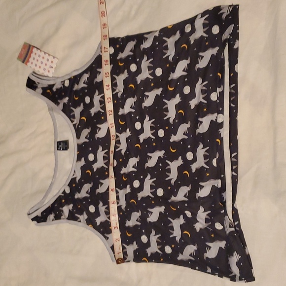POP Fit Midnight Wolf Print 2 Piece Pajama Set in Black Size XL NWT - Picture 7 of 8